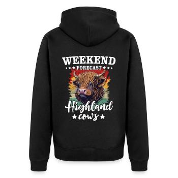 Highland Cattle Weekend Highland Cow - Veste à capuche bio Premium Unisexe - noir - Dos - Nico (187cm)