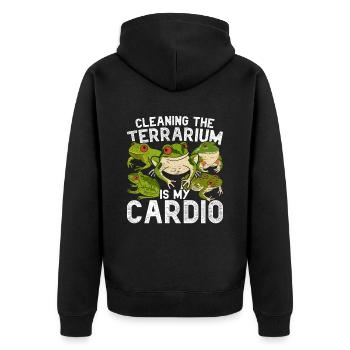 Frog Red-eyed Tree Frog Cleaning The Terrarium - Unisex Premium Organic Zip Hoodie - black - Back - Nico (187cm)