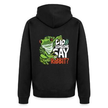 Frog Red-eyed Tree Frog Did Someone Say Ribbit? - Unisex Premium Organic Zip Hoodie - black - Back - Nico (187cm)