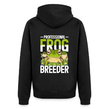 Froschzüchter Professional Frog Breeder - Unisex Premium Organic Zip Hoodie - black - Back - Nico (187cm)
