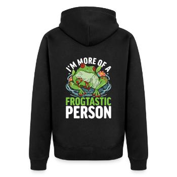 Grenouille Rainette aux yeux rouges Frogtastic Person - Veste à capuche bio Premium Unisexe - noir - Dos - Nico (187cm)