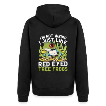 Red-eyed tree frog - Unisex Premium Organic Zip Hoodie - black - Back - Nico (187cm)