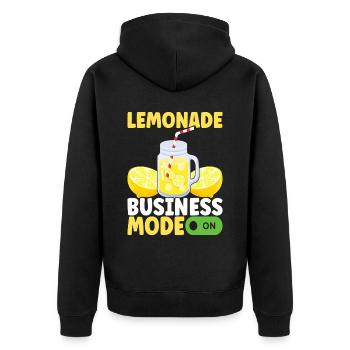 Limonade Limonadenstand - Unisex Premium Bio Zip Hoodie - Schwarz - Hinten - Nico (187cm)