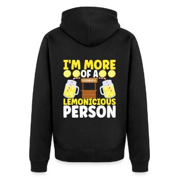 Lemonade Lemonade stand - Unisex Premium Organic Zip Hoodie - black - Back - Nico (187cm)