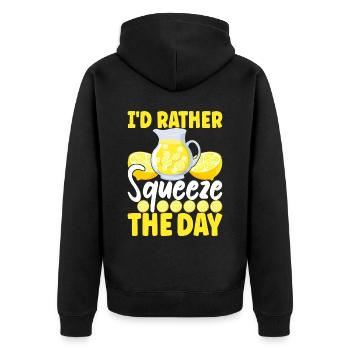 Lemonade Lemonade stand - Unisex Premium Organic Zip Hoodie - black - Back - Nico (187cm)