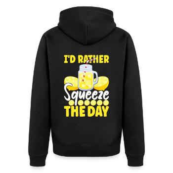 Lemonade Lemonade stand - Unisex Premium Organic Zip Hoodie - black - Back - Nico (187cm)