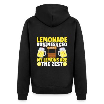 Lemonade Lemonade stand - Unisex Premium Organic Zip Hoodie - black - Back - Nico (187cm)