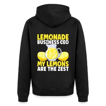 Lemonade Lemonade stand - Unisex Premium Organic Zip Hoodie - black - Back - Nico (187cm)