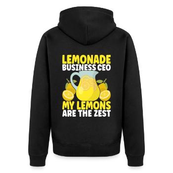 Lemonade Lemonade stand - Unisex Premium Organic Zip Hoodie - black - Back - Nico (187cm)