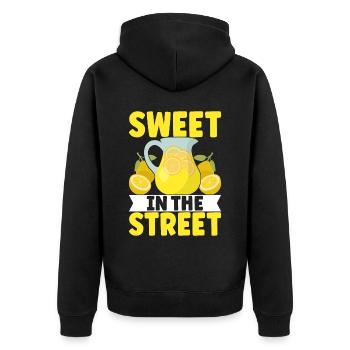 Limonade Limonadenstand - Unisex Premium Bio Zip Hoodie - Schwarz - Hinten - Nico (187cm)