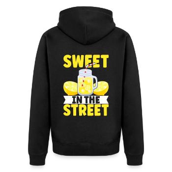 Lemonade Lemonade stand - Unisex Premium Organic Zip Hoodie - black - Back - Nico (187cm)