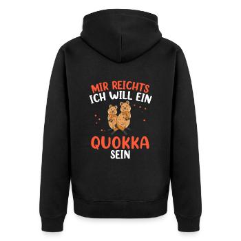Will ein Quokka sein Australien Beuteltier - Unisex Premium Bio Zip Hoodie - Schwarz - Hinten - Nico (187cm)
