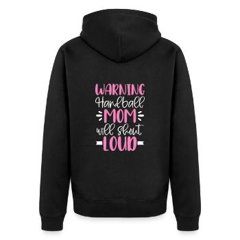 Handball - Unisex Premium Organic Zip Hoodie - black - Back - Nico (187cm)