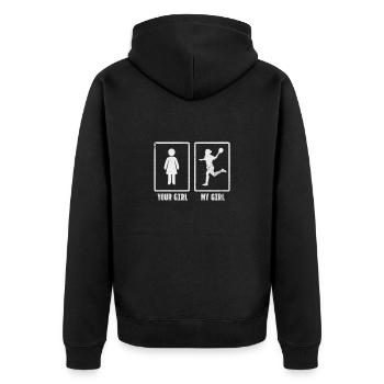 Handball Handball Player Handball Player Sports Gift - Unisex Premium Organic Zip Hoodie - black - Back - Nico (187cm)