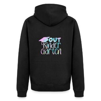 Kindergarten - Unisex Premium Bio Zip Hoodie - Schwarz - Hinten - Nico (187cm)