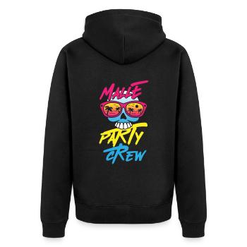 Malle Party Crew - Unisex Premium Organic Zip Hoodie - black - Back - Nico (187cm)