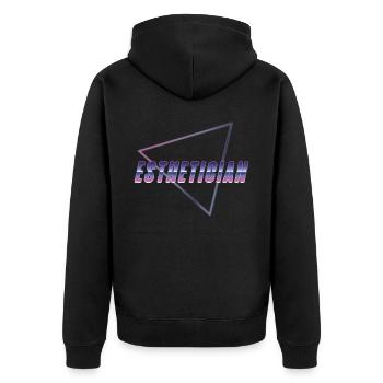 Cute Licensed Esthetician Skincare - Unisex Premium Bio Zip Hoodie - Schwarz - Hinten - Nico (187cm)