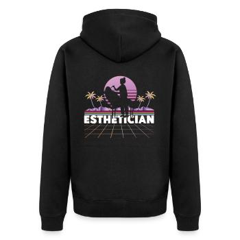 Cute Licensed Esthetician Skincare - Unisex Premium Bio Zip Hoodie - Schwarz - Hinten - Nico (187cm)