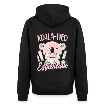 Cute Licensed Esthetician Skincare - Unisex Premium Bio Zip Hoodie - Schwarz - Hinten - Nico (187cm)