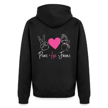 Cute Licensed Esthetician Skincare - Unisex Premium Bio Zip Hoodie - Schwarz - Hinten - Nico (187cm)