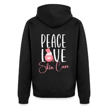 Cute Licensed Esthetician Skincare - Unisex Premium Bio Zip Hoodie - Schwarz - Hinten - Nico (187cm)