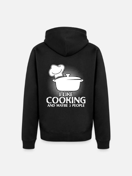 Cook Cooking Chef's Hat Kitchen - Unisex Premium Organic Zip Hoodie - black