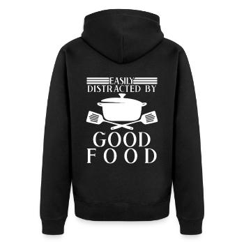 Cuisinier Cuisine Chapeau de chef Chef - Veste à capuche bio Premium Unisexe - noir - Dos - Nico (187cm)