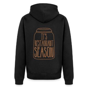 Restaurant, Chef, Cuisinier, Serveur - Veste à capuche bio Premium Unisexe - noir - Dos - Nico (187cm)