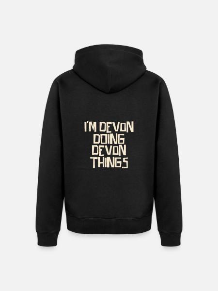 I'm Devon doing Devon things - Unisex Premium Bio Zip Hoodie - Schwarz