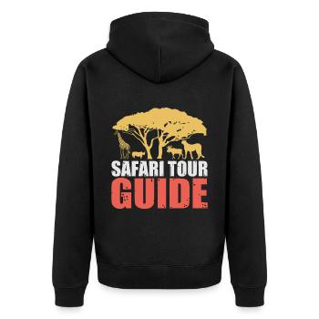 Safari Faune Afrique Le Big 5 Zoologie - Veste à capuche bio Premium Unisexe - noir - Dos - Nico (187cm)