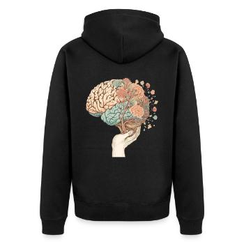 Fleurs printanières Floral Cerveau Neurologue Neuro Scie - Veste à capuche bio Premium Unisexe - noir - Dos - Nico (187cm)