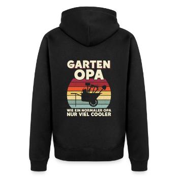 Garten Opa Wie Ein Normaler Opa Nur Viel Cooler - Unisex Premium Bio Zip Hoodie - Schwarz - Hinten - Nico (187cm)