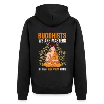 Bouddha Bouddhisme - Veste à capuche bio Premium Unisexe - noir - Dos - Nico (187cm)