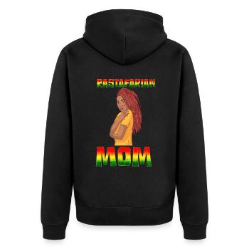 Rastafari Rasta - Unisex Premium Bio Zip Hoodie - Schwarz - Hinten - Nico (187cm)