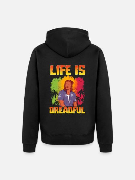 Rastafari Rastafarian Rasta - Unisex Premium Organic Zip Hoodie - black