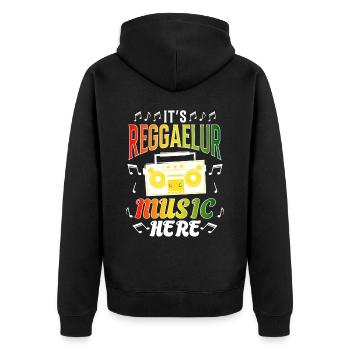Reggae Rastafari Jamaica - Unisex Premium Organic Zip Hoodie - black - Back - Nico (187cm)