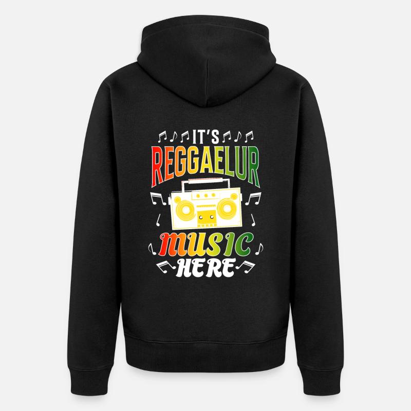 Reggae Rastafari Jamaïque - Veste à capuche bio Premium Unisexe - noir