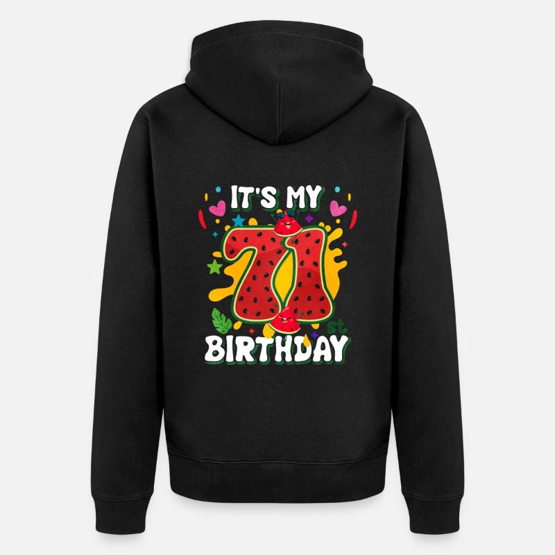 71e anniversaire Pastèque - Veste à capuche bio Premium Unisexe - noir