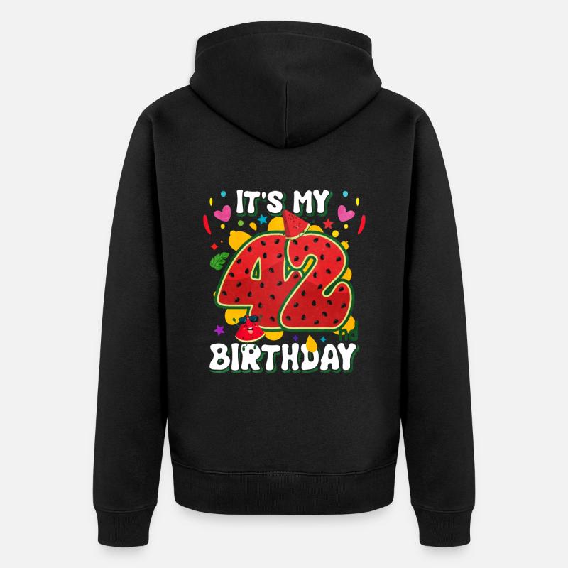 42e anniversaire Pastèque - Veste à capuche bio Premium Unisexe - noir