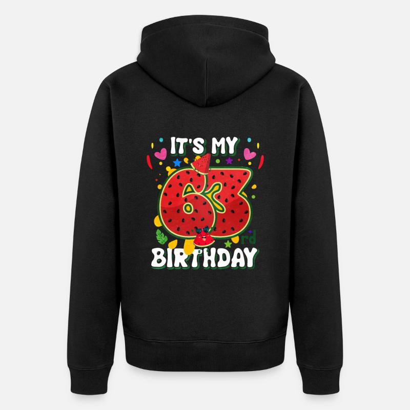 63e anniversaire Pastèque - Veste à capuche bio Premium Unisexe - noir