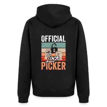 Serrure officielle Cracker Lock Pick Lock - Veste à capuche bio Premium Unisexe - noir - Dos - Nico (187cm)