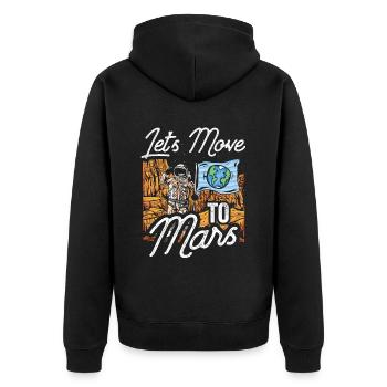 Departure to Mars Space Planet Astronaut - Unisex Premium Organic Zip Hoodie - black - Back - Nico (187cm)