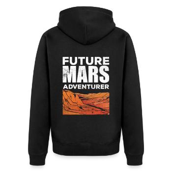 Future Mars Adventurer Planet Astronaut - Unisex Premium Organic Zip Hoodie - black - Back - Nico (187cm)