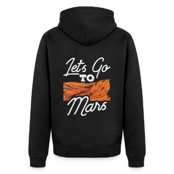 Gehen Wir Zum Mars Planet Astronaut Weltraum - Unisex Premium Bio Zip Hoodie - Schwarz - Hinten - Nico (187cm)