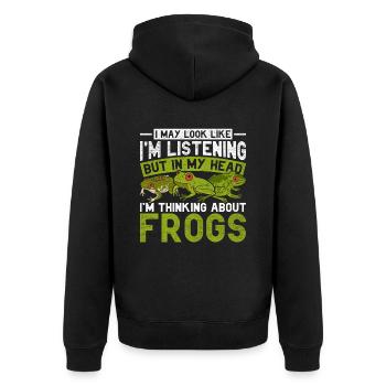 Propriétaire de grenouille Rainette aux yeux rouges Éleveur de grenouilles - Veste à capuche bio Premium Unisexe - noir - Dos - Nico (187cm)