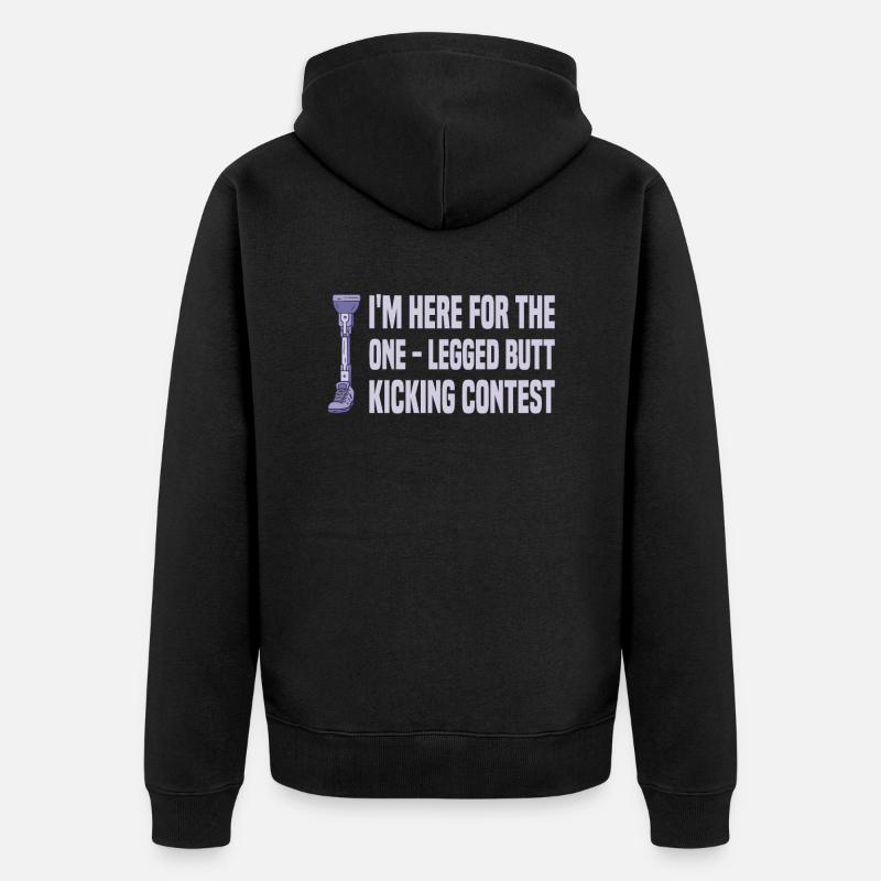 Beinamputation - Unisex Premium Bio Zip Hoodie - Schwarz