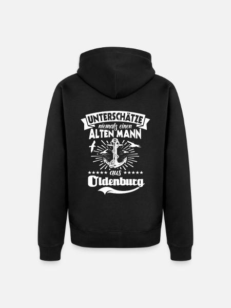 Oldenburg Sprüche Oldenburger Spruch - Unisex Premium Bio Zip Hoodie - Schwarz