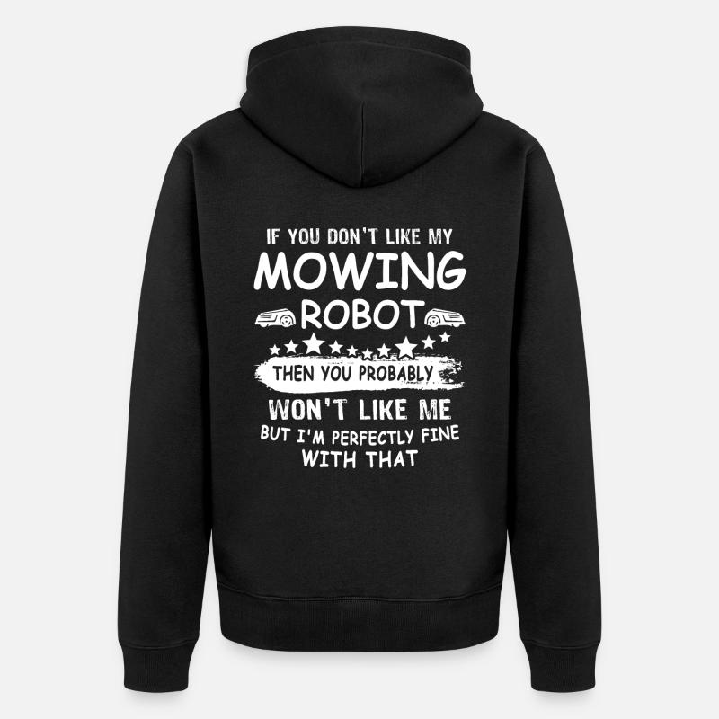 Mähroboter - Unisex Premium Bio Zip Hoodie - Schwarz