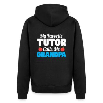 Tuteur Cadeau Tuteur - Veste à capuche bio Premium Unisexe - noir - Dos - Nico (187cm)