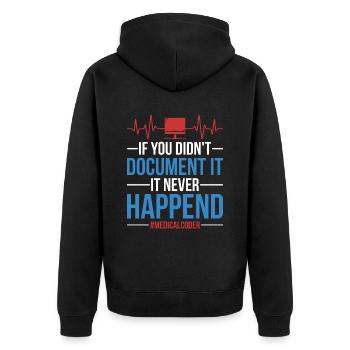 Coding Specialist - Unisex Premium Organic Zip Hoodie - black - Back - Nico (187cm)